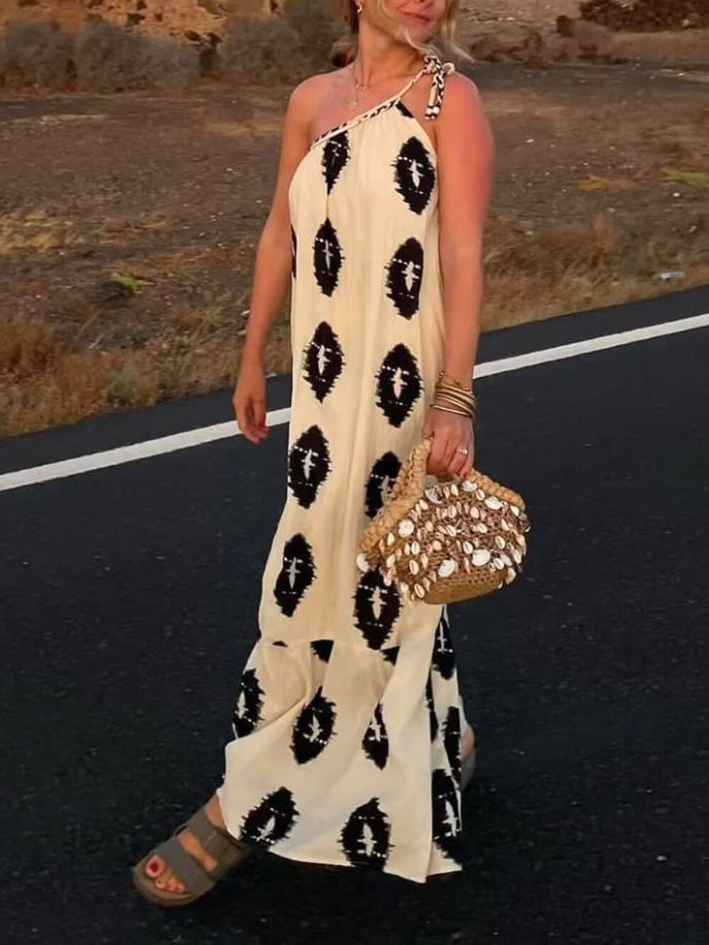 French Style Asymmetrical Cami Dress