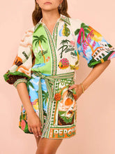 Casual Unique Printed Shirt Dress