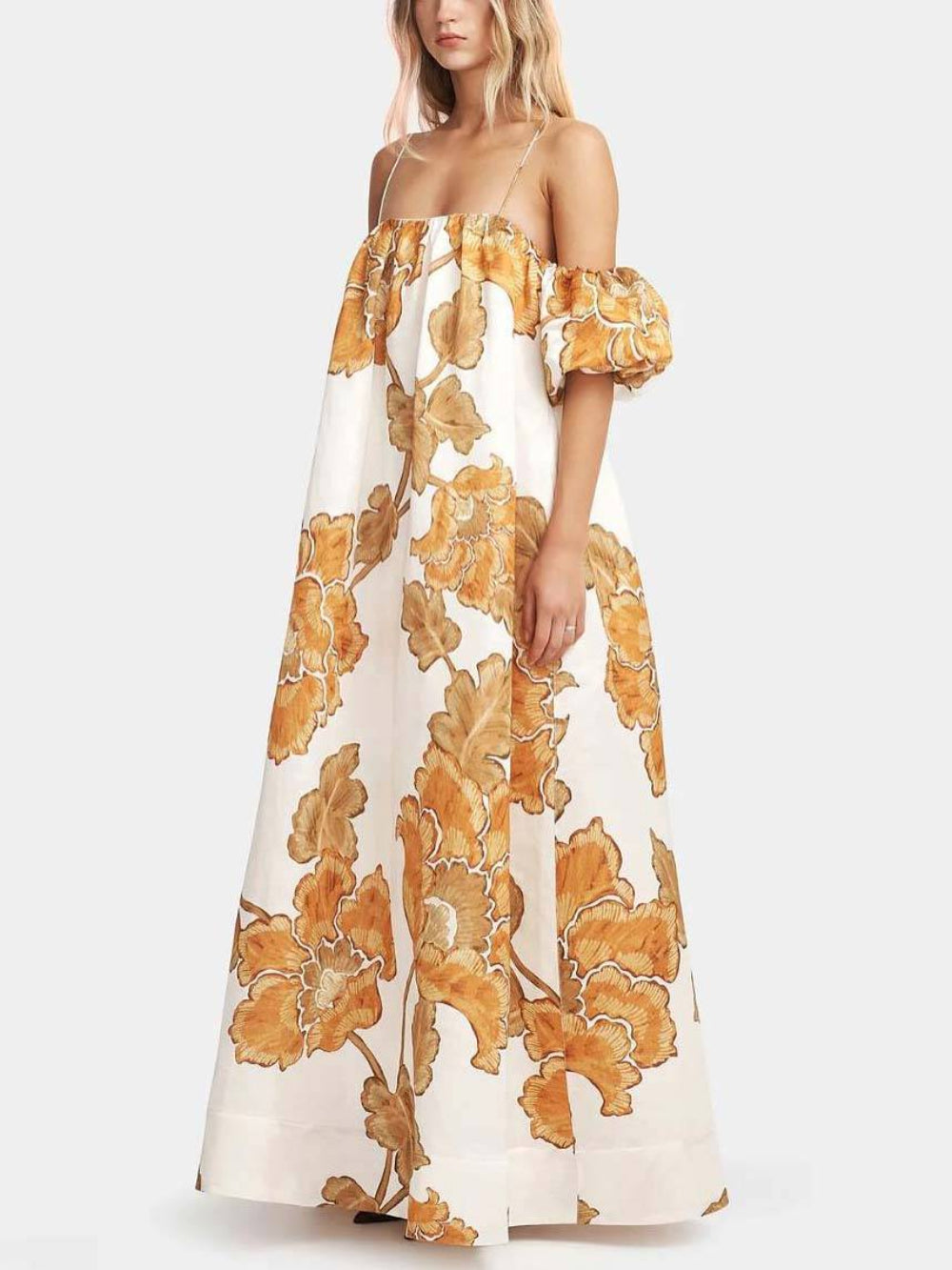 Floral Print Sling Maxi Dress