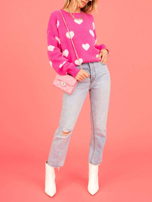 Heart Print Valentine Sweater