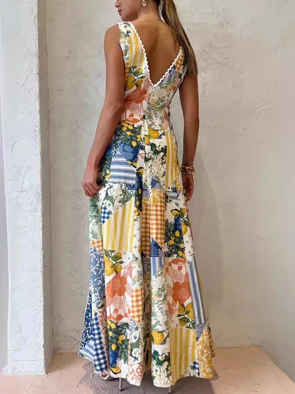 Casual Printed Sleeveless Floral Dress