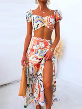 Printed Top and Wrap Skirt Set
