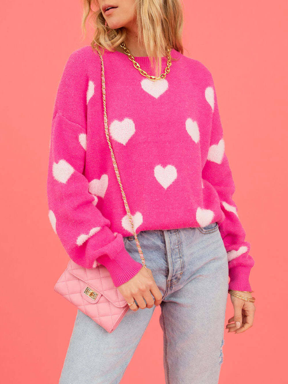 Heart Print Valentine Sweater