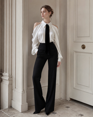 Professional Chic Collared Long Sleeve Blouse
