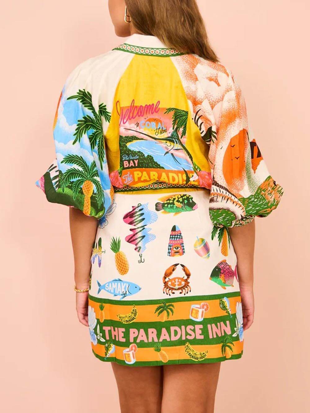 Casual Unique Printed Shirt Dress