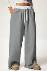 Drawstring Wide-Leg Sweatpants
