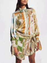 Printed Knotted Irregular Hem Party Dress