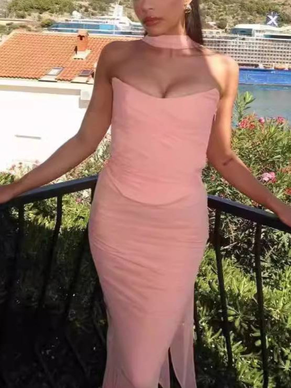 Two Piece Tube Top and Skirt Outfit
