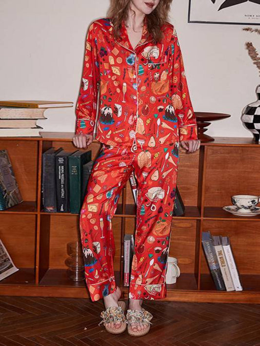 Fruit Print Pajama Set