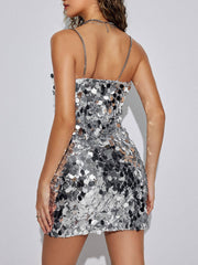 Dazzling Chain Embellished Sequin Dress