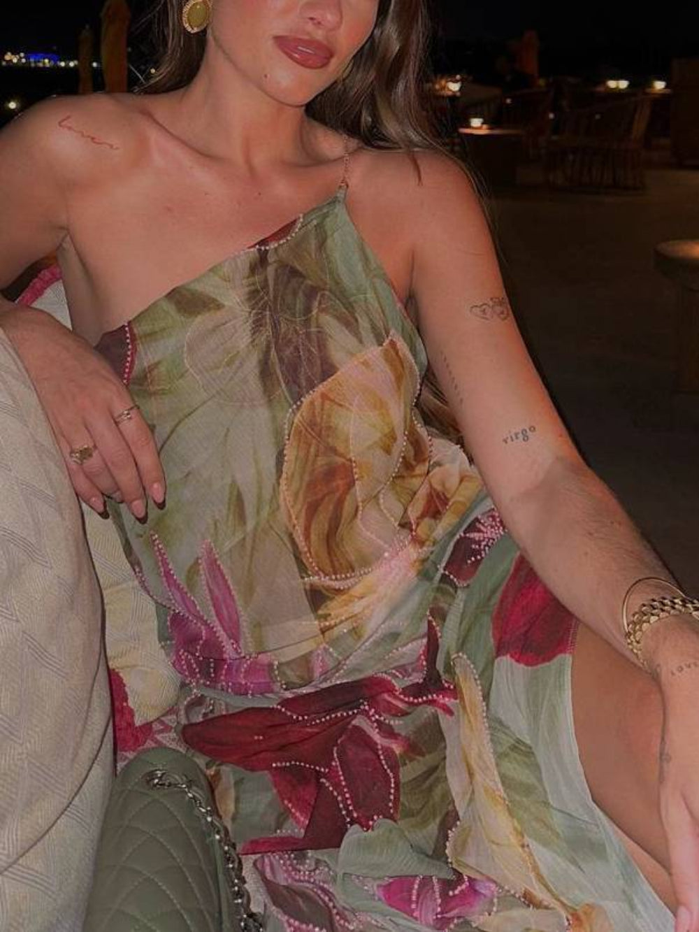 Sexy Waist-Tied Backless Halter French Slit Dress