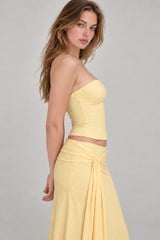 Solid Backless Tie Mermaid Skirt Set