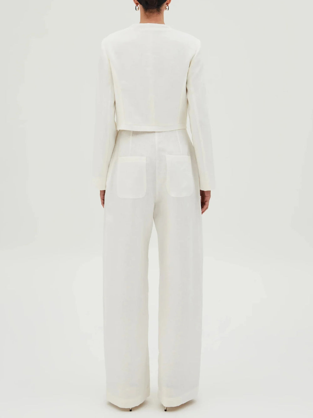 Patch Pocket High Waist Wide-Leg Pants