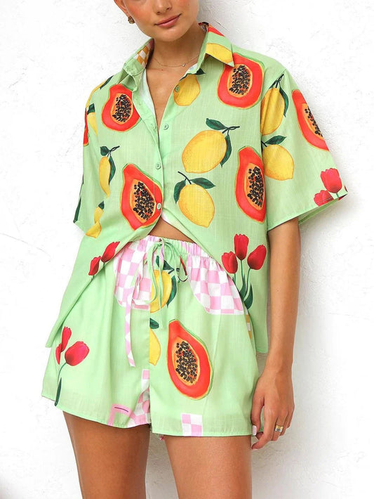 Casual Print Two Piece Outfit