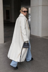 Fleece Lapel Long Sleeve Cozy Overcoat