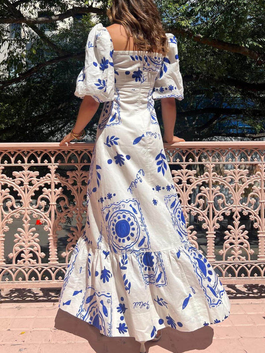 Vacation Puff Sleeve Dress