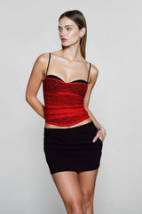 Y2K Lace Panel Color Block Cami Top