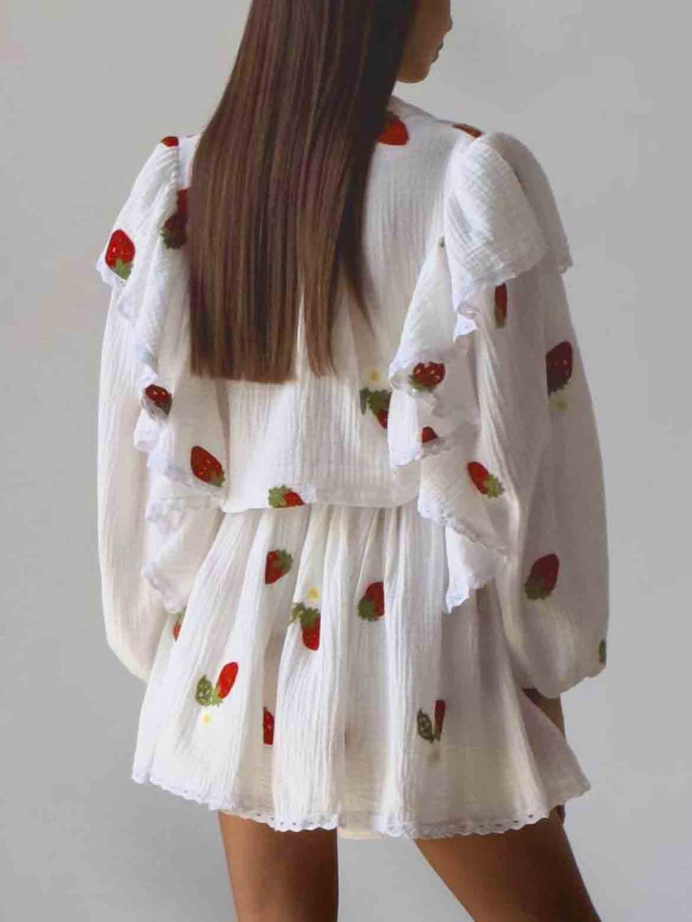 Ruffled Homewear Skirt Set