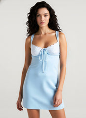 Backless Lace Panel A-line Cocktail Dress
