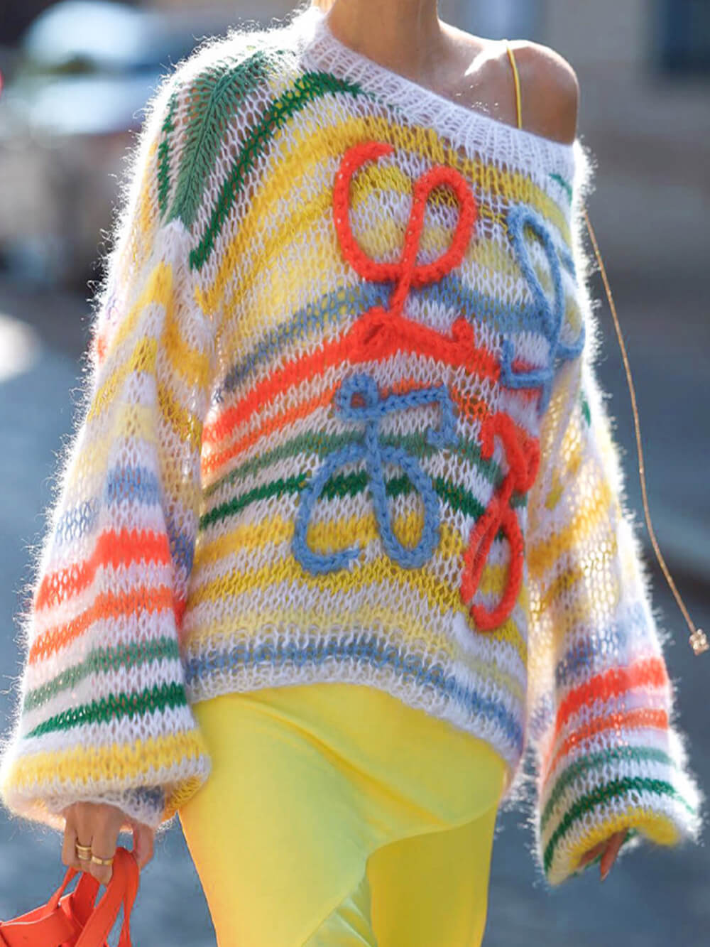 Rainbow Stripe Contrast Sweater