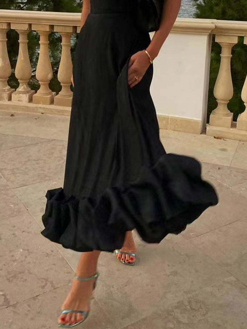 Flounce Bustier Mini Dress