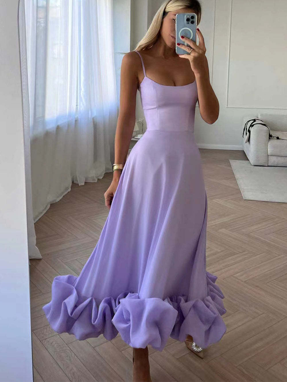 Flounce Bustier Mini Dress