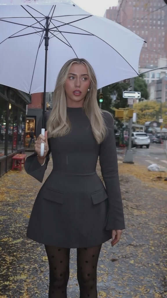 Waist-Cinching Versatile Zipper Dress
