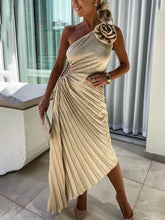 Asymmetric Ruched Hollow Evening Dress