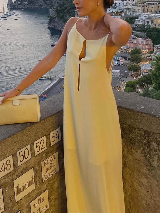 Satin Cami Backless Dress