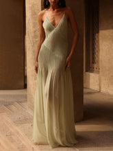 Deep V Neck Sleeveless Loose Dress