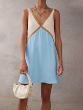 Elegant Contrast Color-Block Stitching Mini Dress