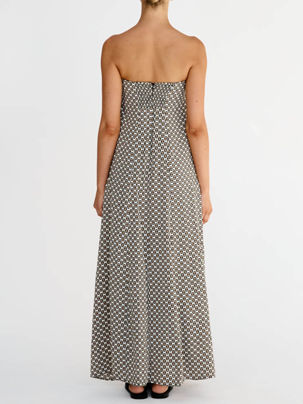 Off-Shoulder Floral Sleeveless Resort Dress