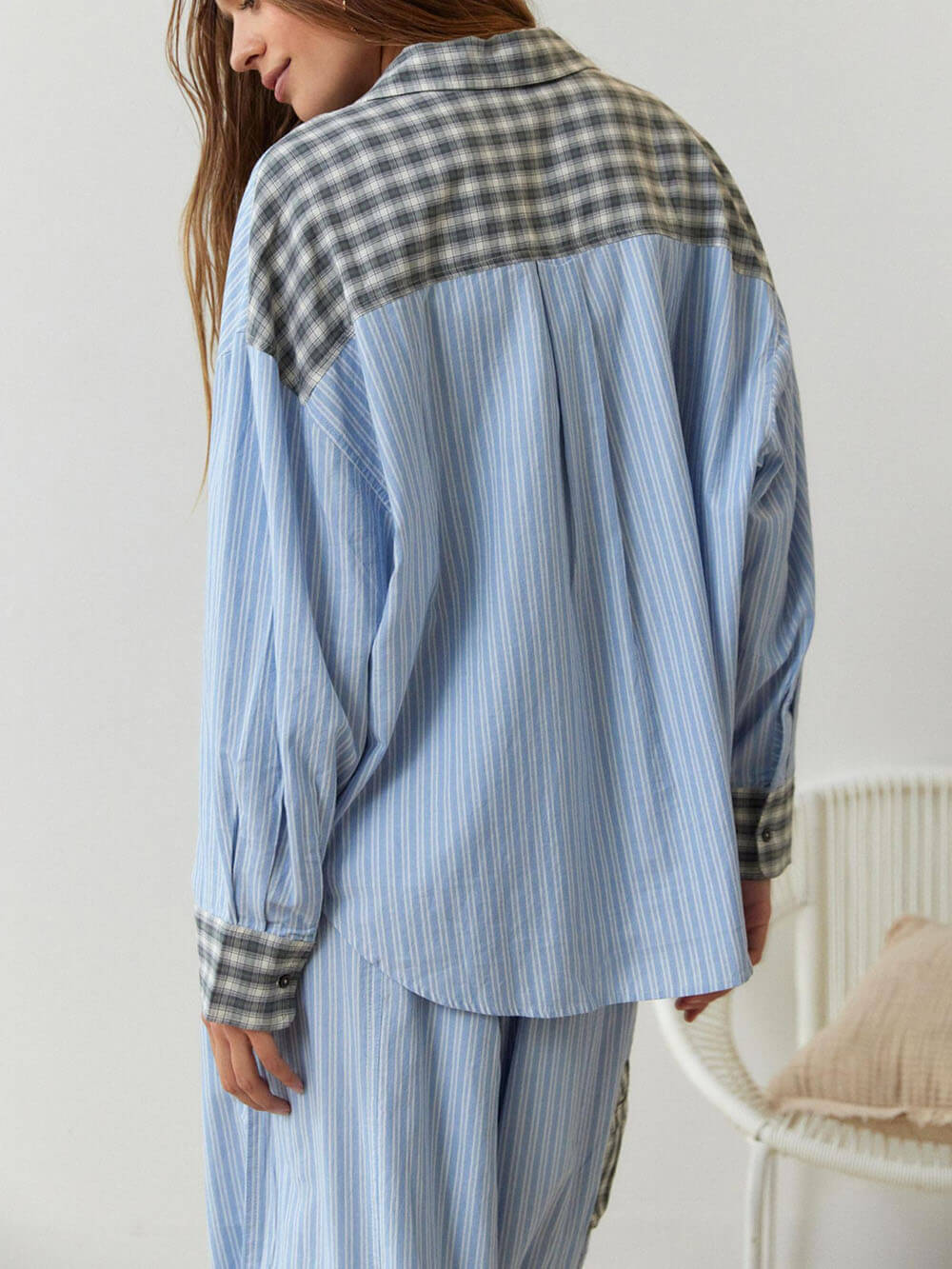Loose Fit Blue Sleepwear Set