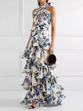 Tie-Back Flared Floral Dress