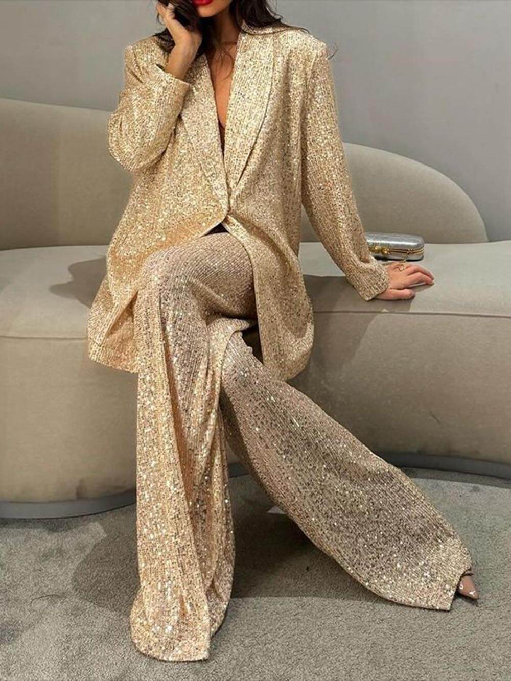 Fashion Sequin Suit Jacket