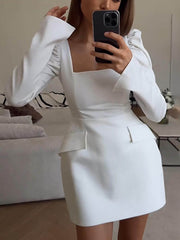 Elegant Square Neck Dress