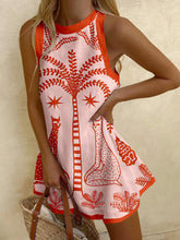 Sleeveless Crab Print Mini Dress