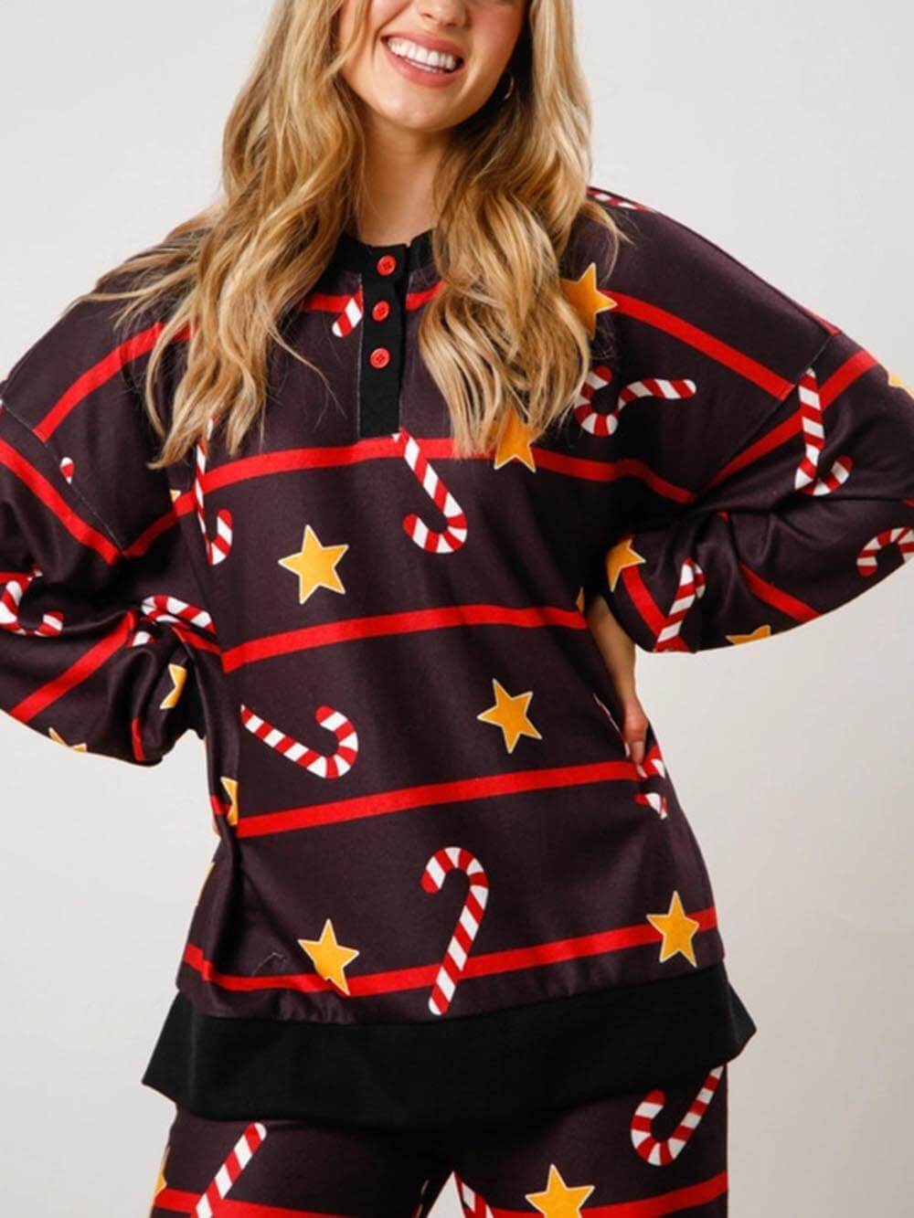 Candy Cane Snowflake Pajama Set