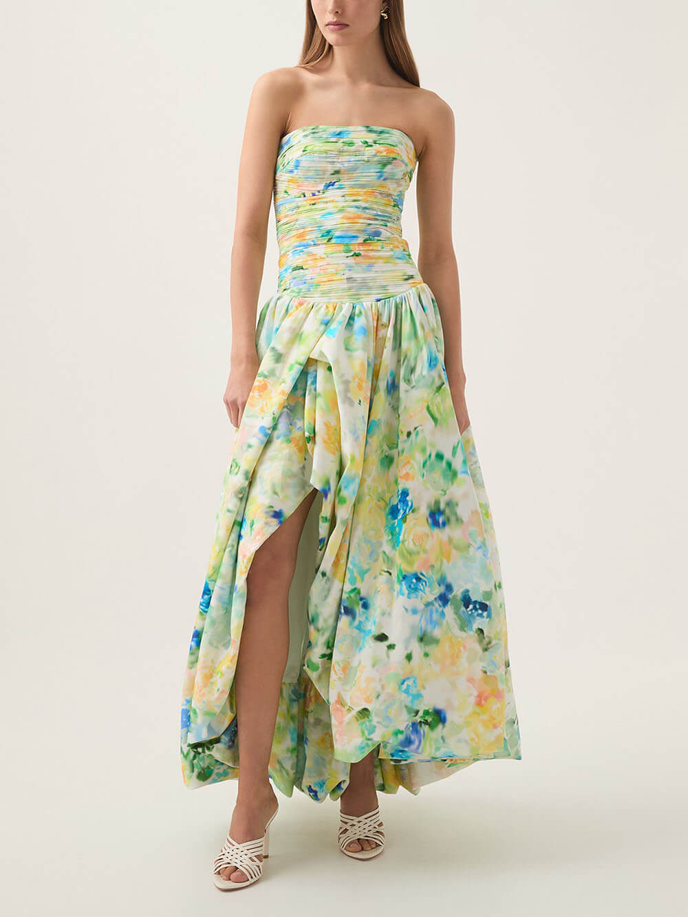 Waist-Tied Slimming Sexy Slit Sleeveless Maxi Dress