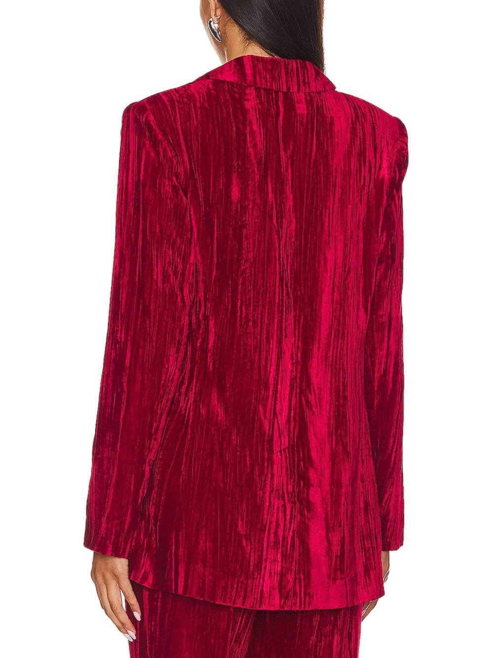Velvet Slim Fit Single Button Blazer