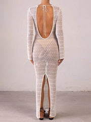 Hollow Out Split Beach Cover-Up Dress