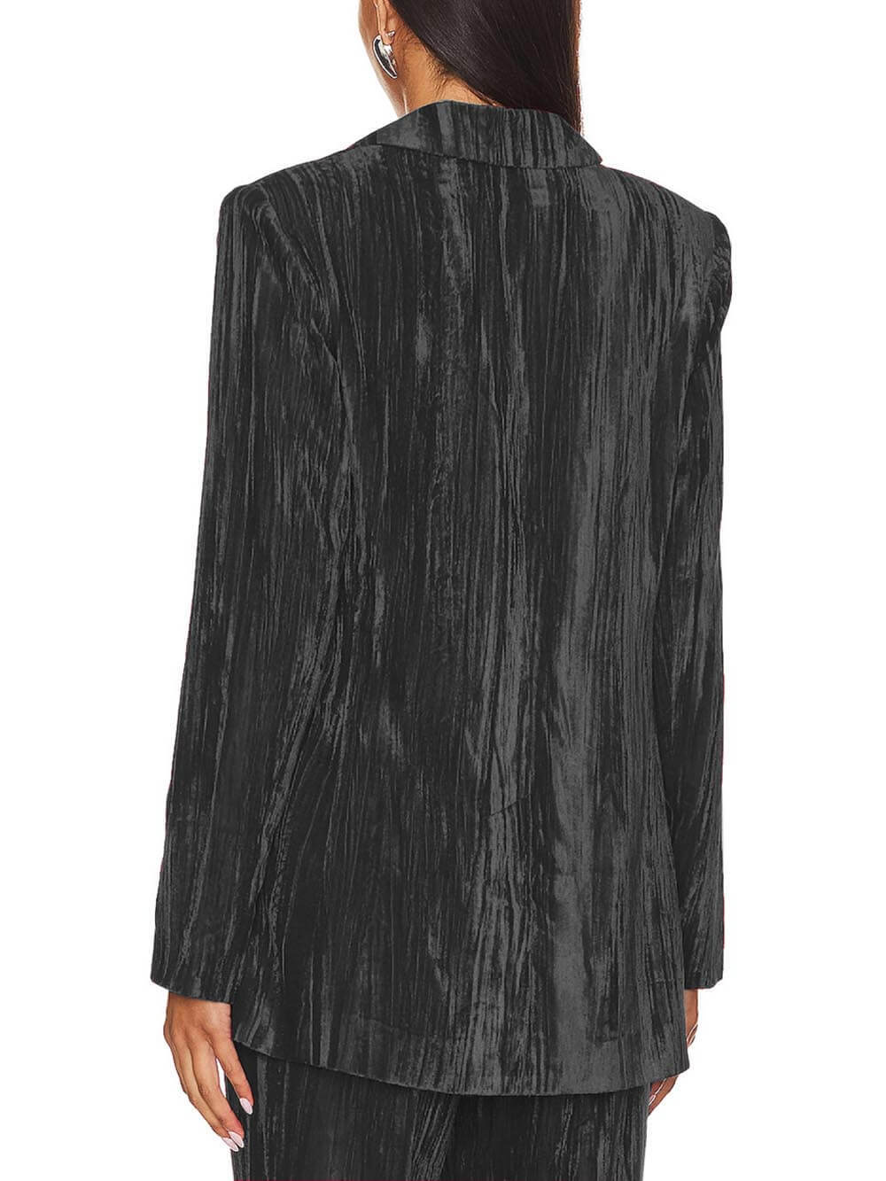 Velvet Slim Fit Single Button Blazer