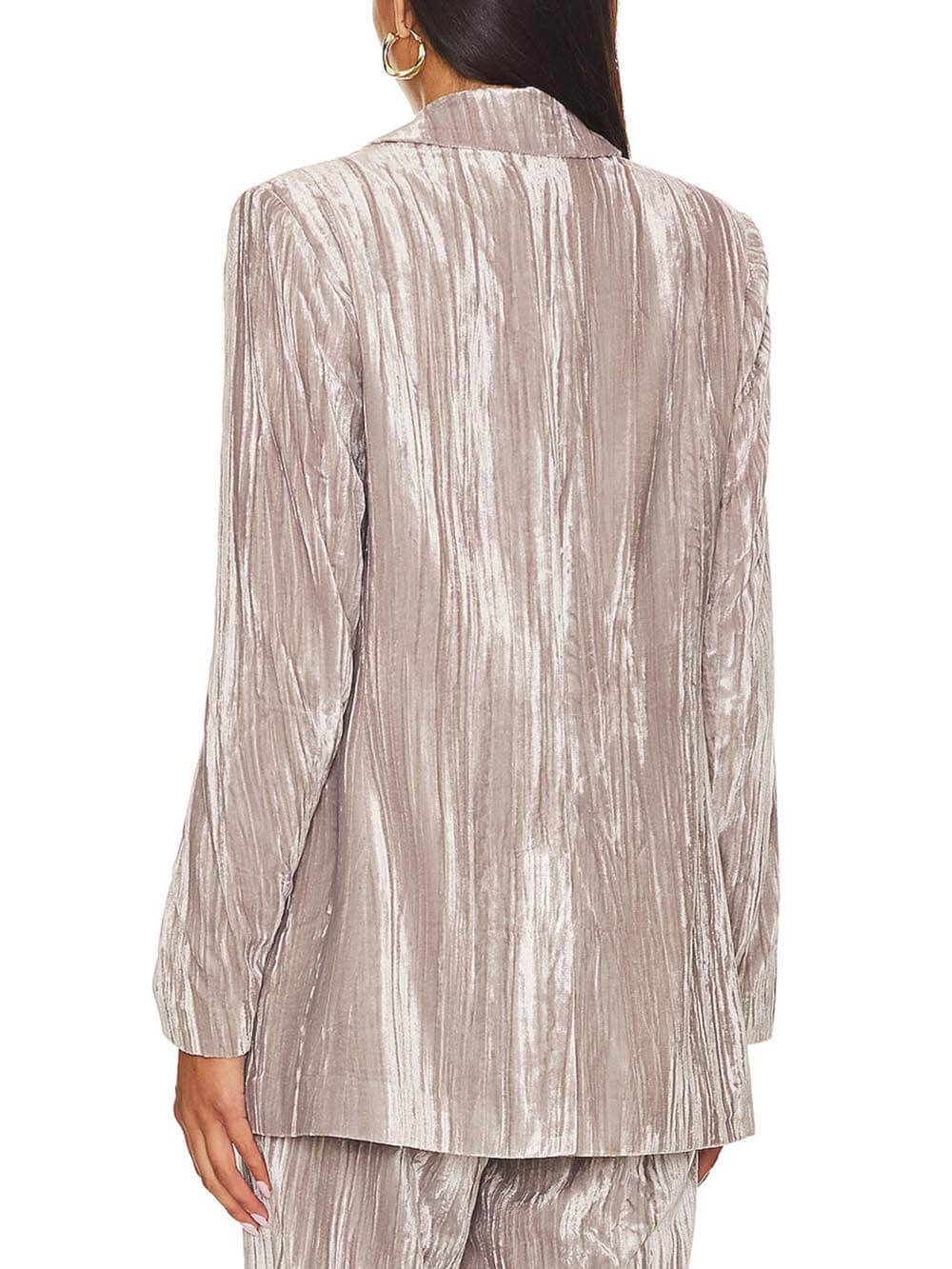 Velvet Slim Fit Single Button Blazer