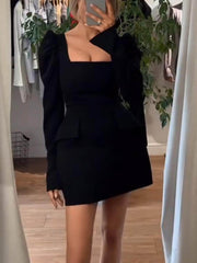 Elegant Square Neck Dress