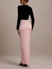 Color-Blocked High-Waist Dress