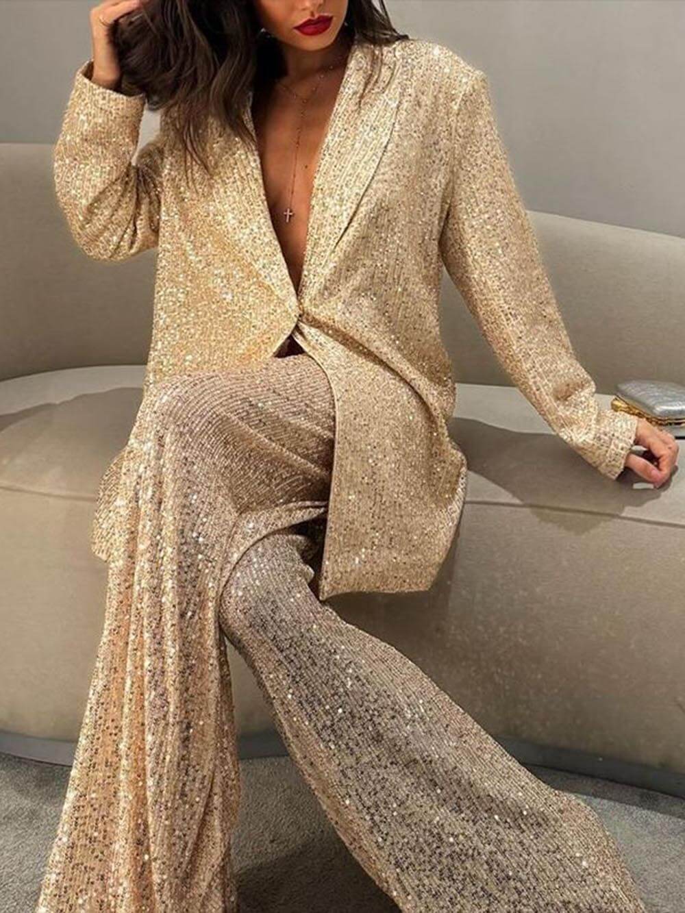 Fashion Sequin Suit Jacket