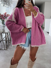 Thick-Knit Loose Wool-Effect Cardigan