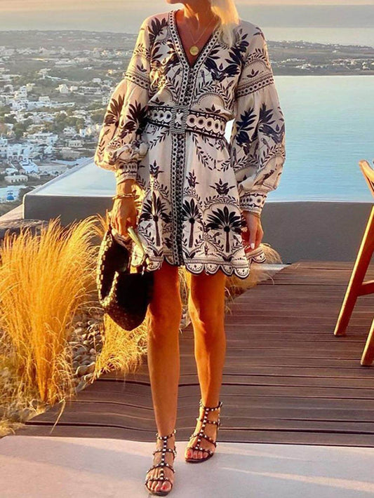 Printed Breezy Loose Fit Mini Dress