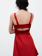 Fashionable Sexy Suspender Back Hollow Bodycon Dress