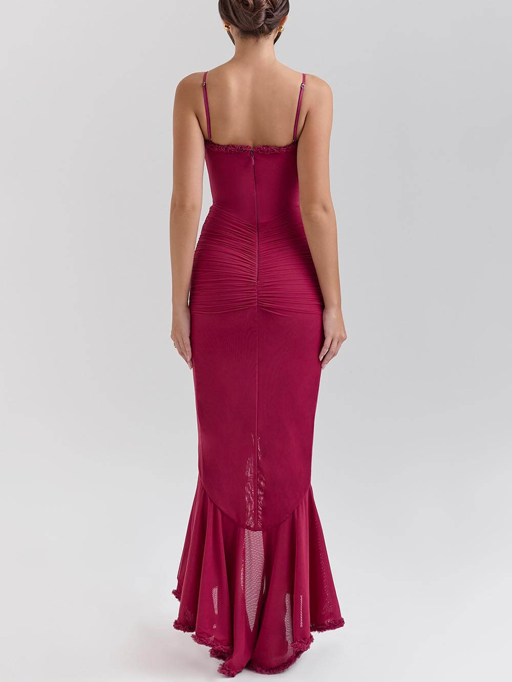 Backless Mesh Cami Fitted Dress